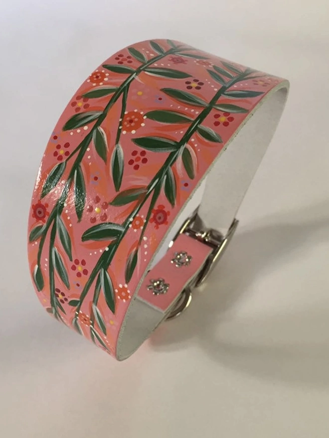 Small/Medium Leather Hand Painted Dog Collar