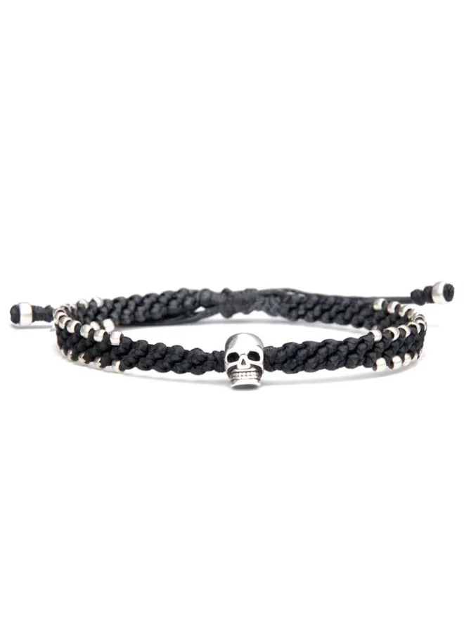 silver skull bracelet for men