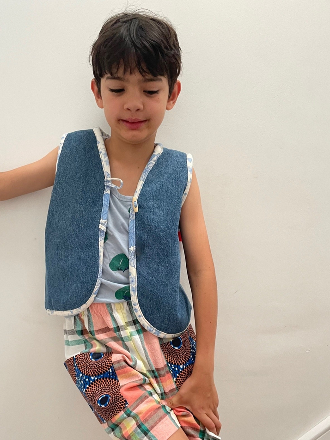 Kids Denim Waistcoat