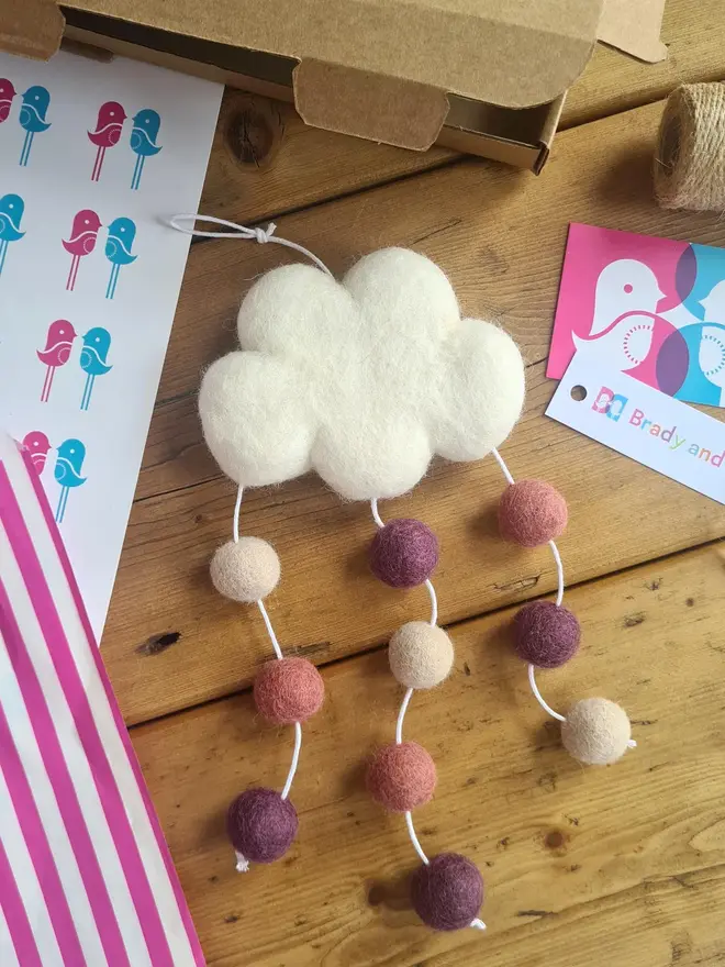 Boho Felt Cloud Hanging Decoration