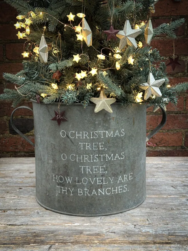 'O Christmas Tree' Handpainted Tree Tub