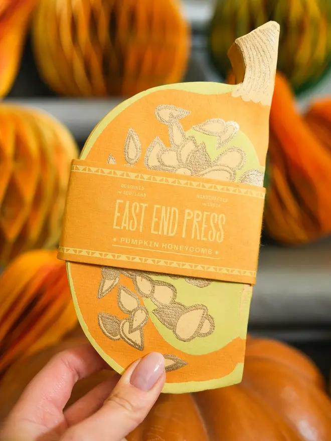 Pumpkin Honeycomb Ornament (Set Of 6)