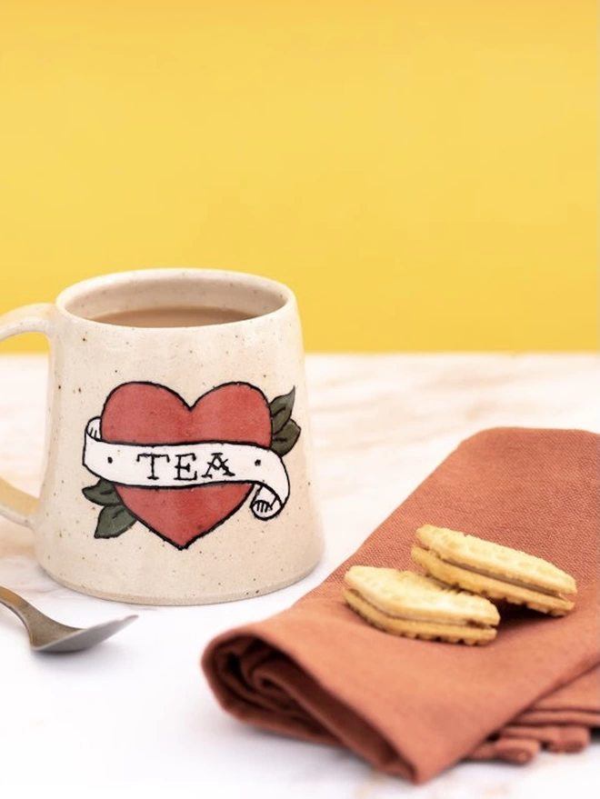 Tea Heart Tattoo Mug 