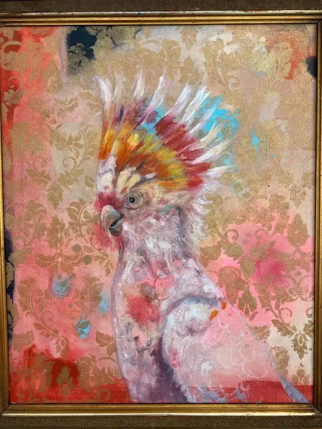 pink cockatoo painting