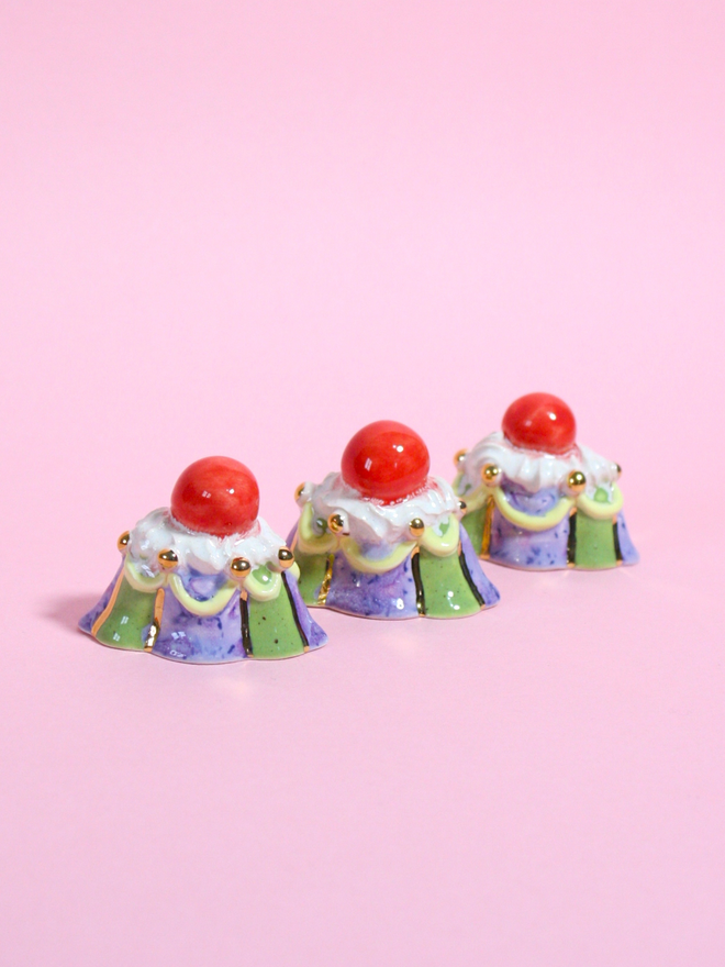 Mini Cherry On Top Ceramic Sculpture 