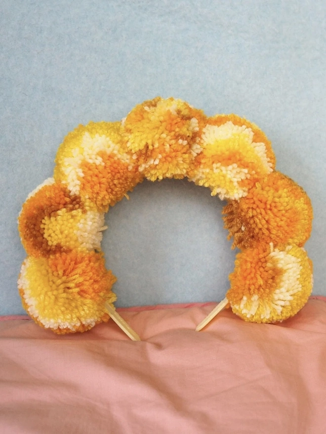 Sunflower Pom Pom Headband