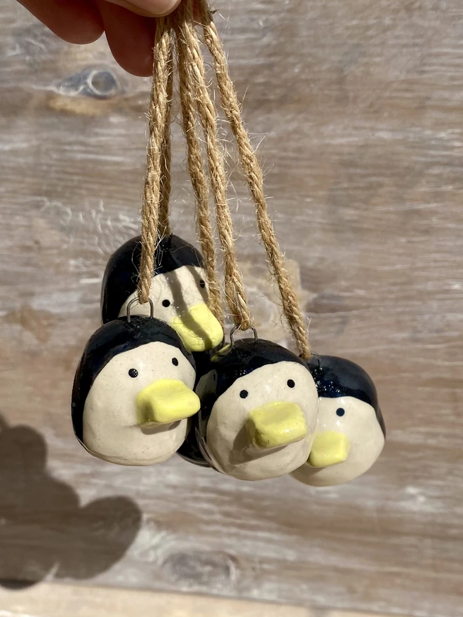 ceramic penguin hanging decoration - hanging