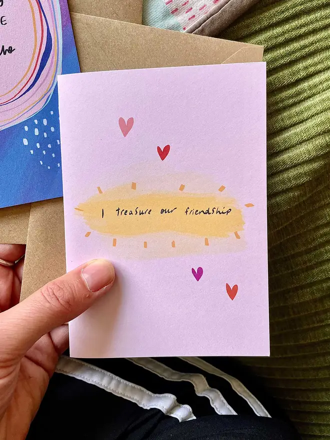 I treasure our friendship card