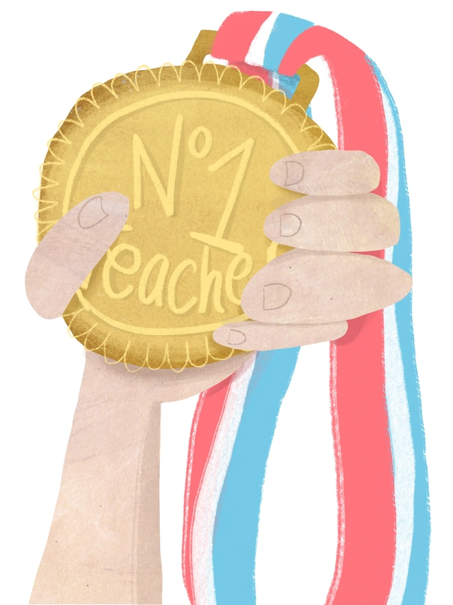 Medal Number One Teacher Card
