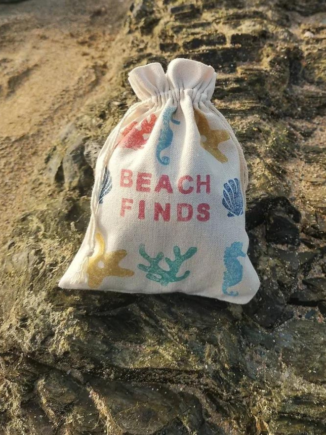 Beach Finds drawstring bag