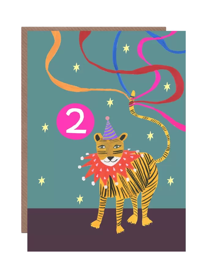 Age 2 Magical Party Tiger Birthday Card