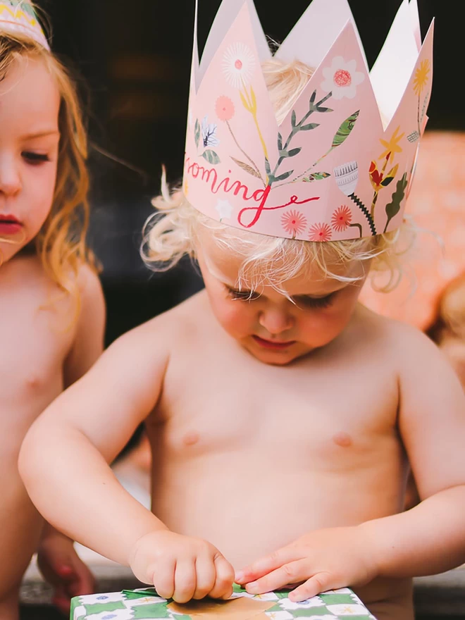 Blossoming party hat card