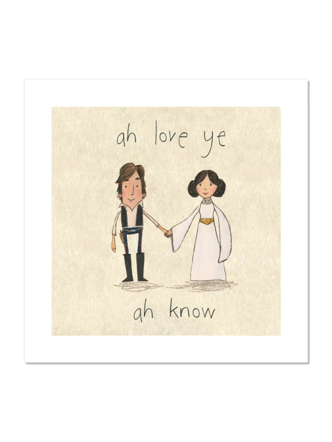 hans solo princess leia print