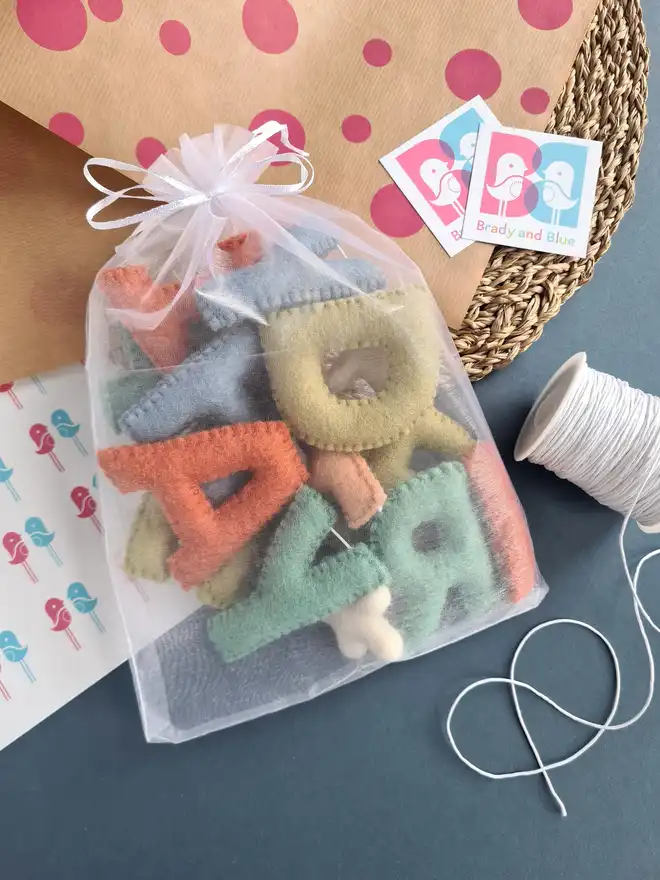 Felt Wool Happy Birthday Garland