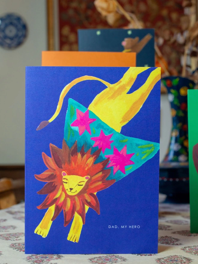 DAD FATHERS DAY LION CARD 