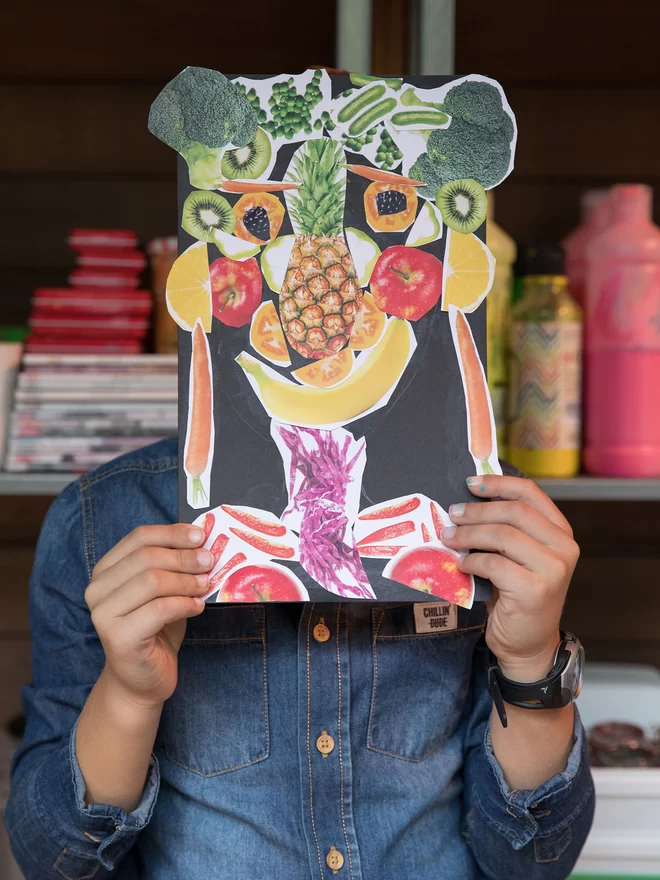 Vegetable and Fruit Collage Art Project for Children