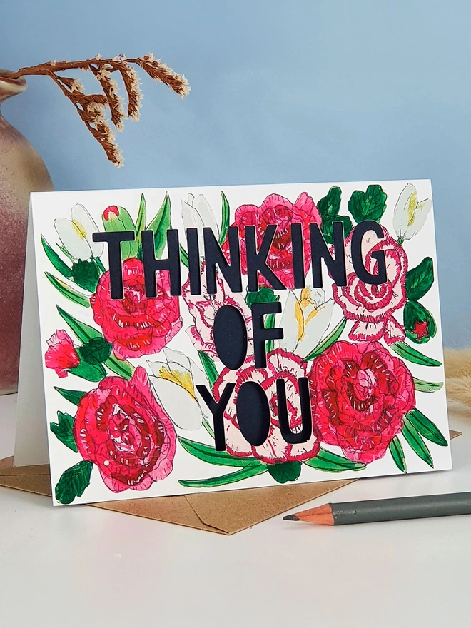 'Thinking of You' Paper Cut Card