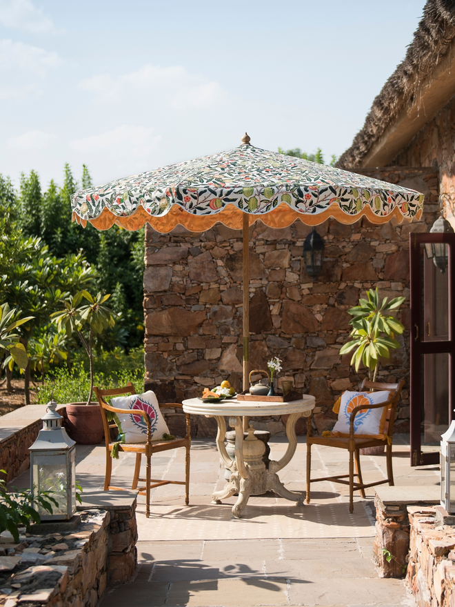 Patterned Octagonal Garden Parasol