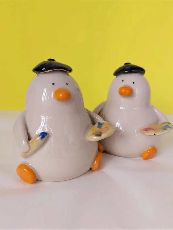 Quackson Pollock Artist Duck Vase