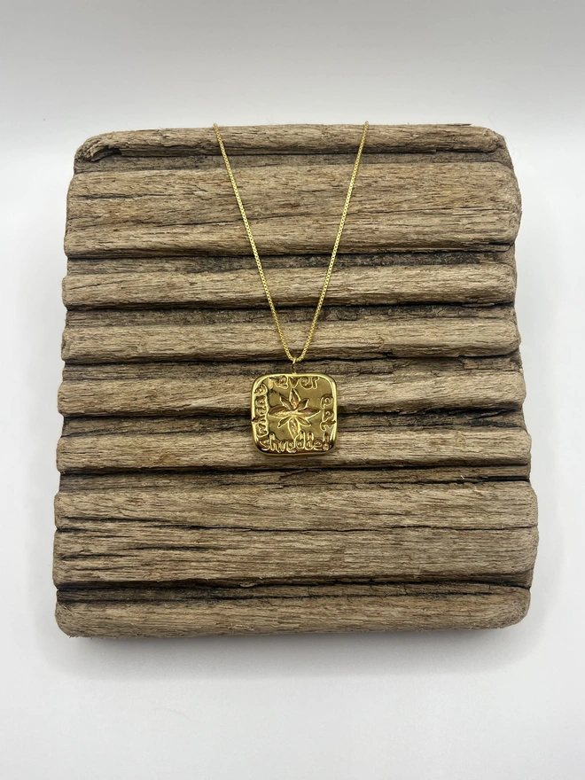 mnemonic slogan compass pendant necklace