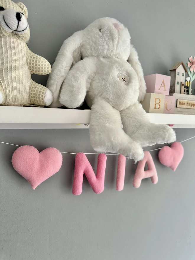 Personalised name garland, kids room decoration, baby bunting