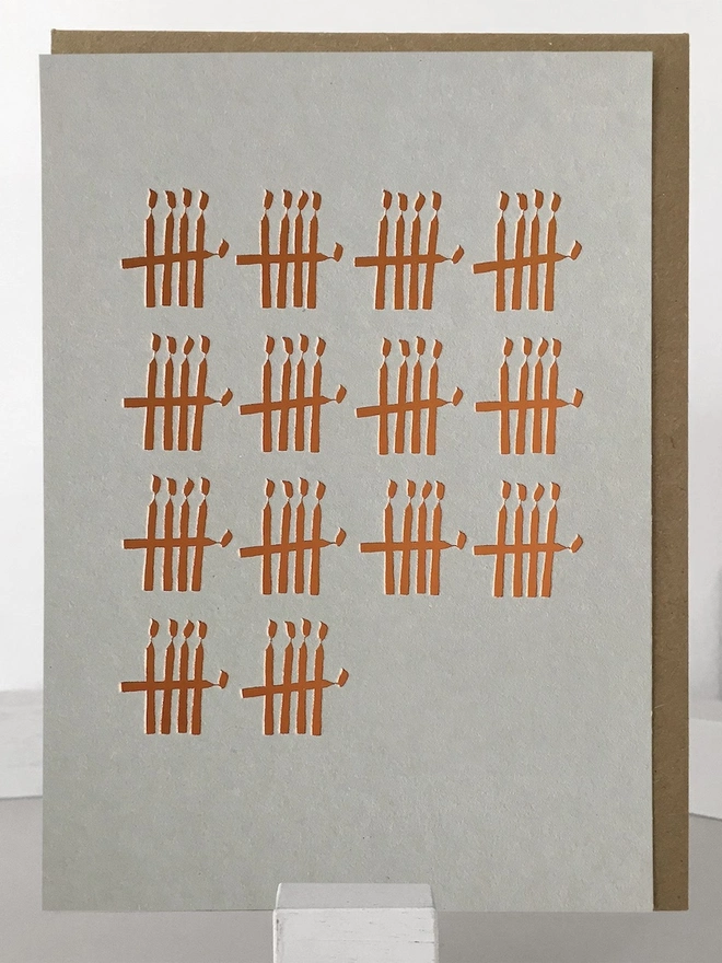 'Happy Birthday' 70th Birthday Foil Candle Tally Card 