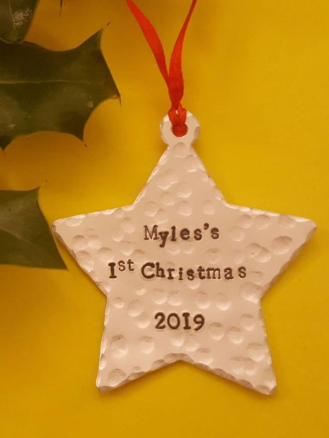 Personalised Christmas Tree Star Decoration