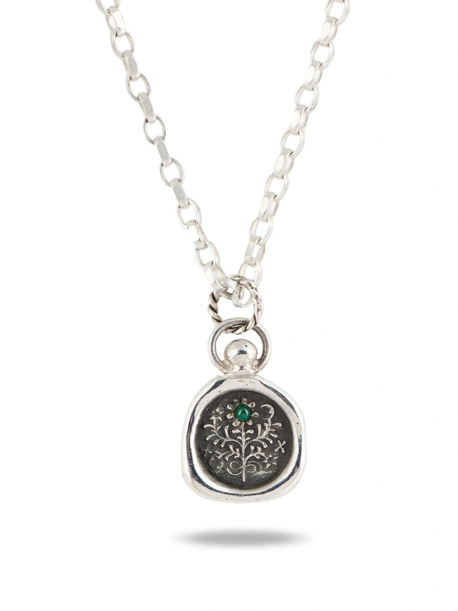 The Philosophical Tree Charm With Silver Belcher Chain