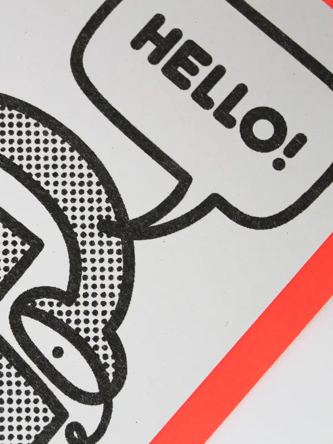 'Hello' A6 Riso Greetings Card