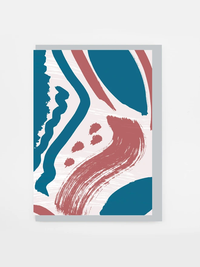 flourish brushstroke pattern greetings card