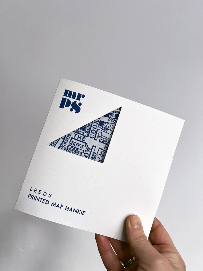 The card wallet packaging a Mr.PS Leeds Handkerchief