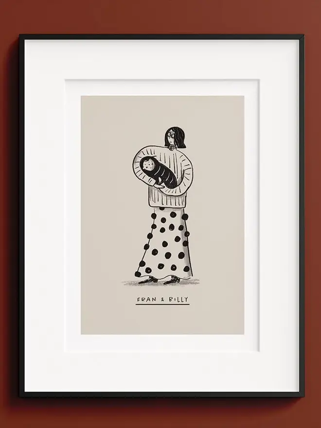 new mum illustrated portrait