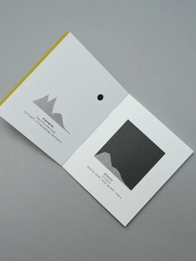 Wordmarks Book, open page. 