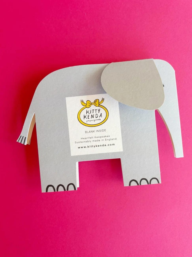 grey never forgotten elephant fold out card