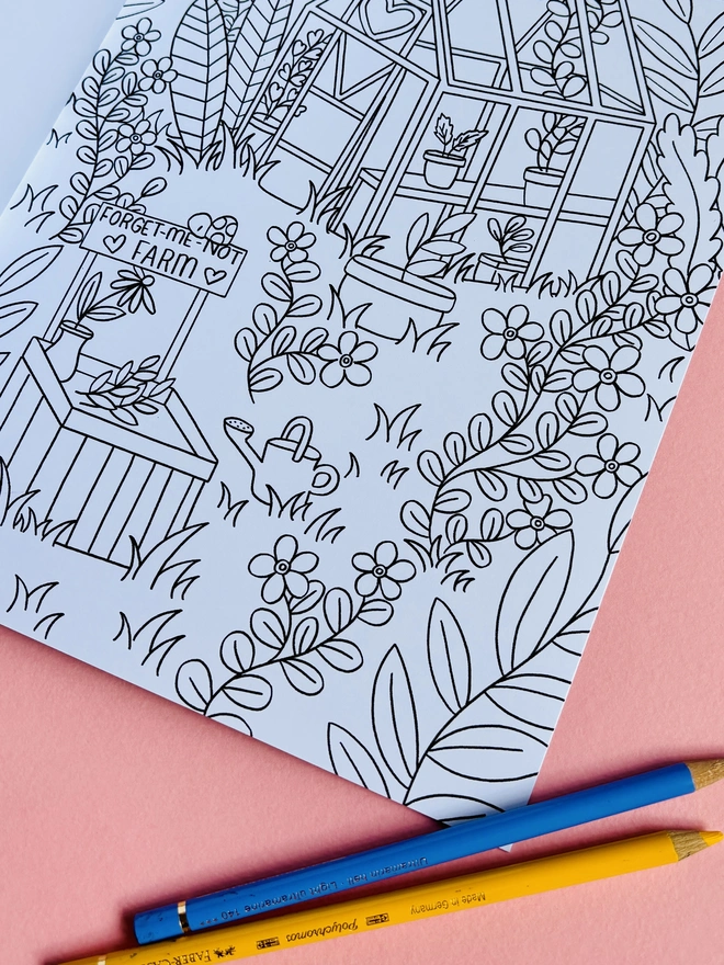 Hand drawn fantasy fairy colouring book with bold easy to colour designs. Tiny homes and cosy scenes for creative kids and adults. A4 size suitable for alcohol markers and felt tips. Ideal stocking fillers