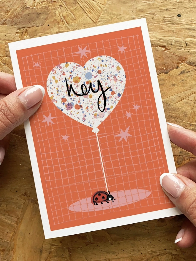 Ladybug Balloon Card