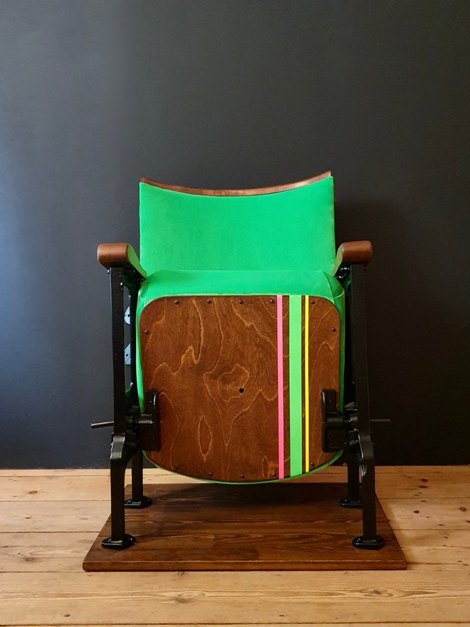 neon green vintage cinema seat