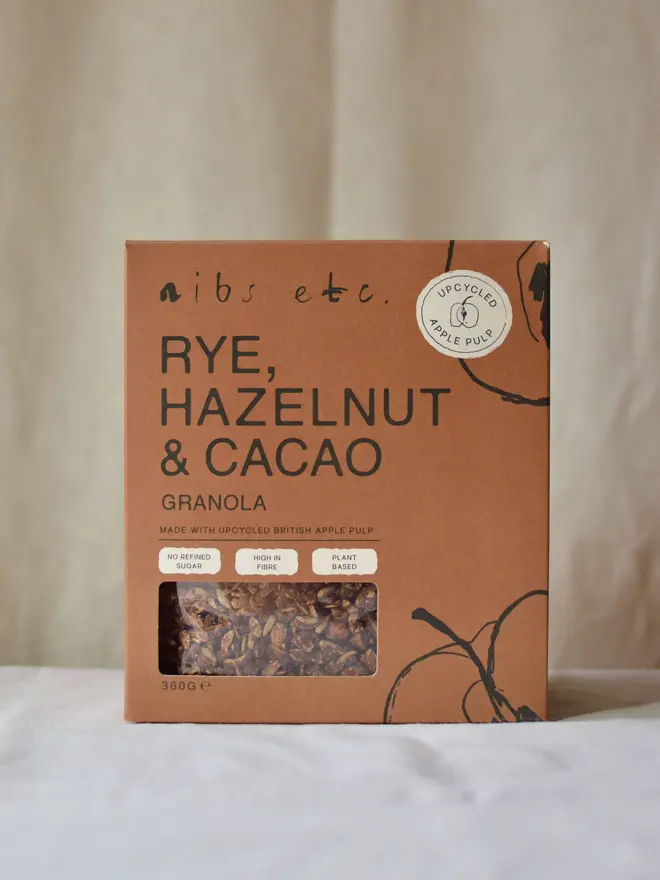 nibs etc. Rye Hazelnut Cacao Granola Front