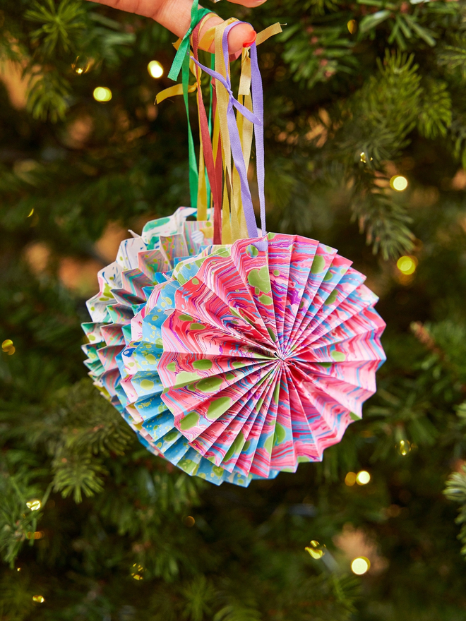 Hand Marbled Pinwheel Hanging Decorations