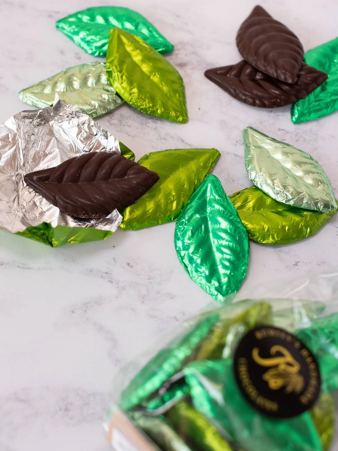 Mint Leaves wrapped in green foils