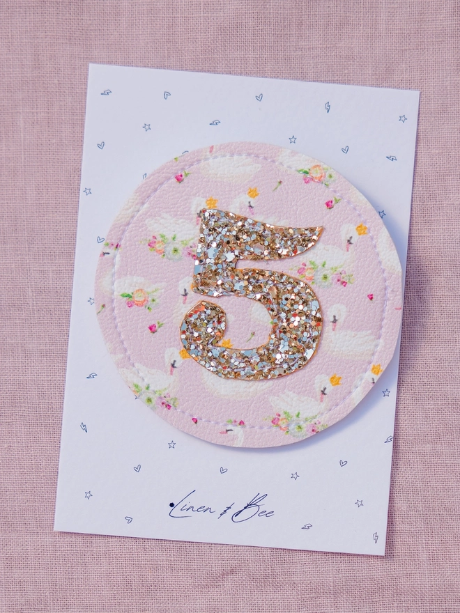 Princess Swan Theme Birthday Badge