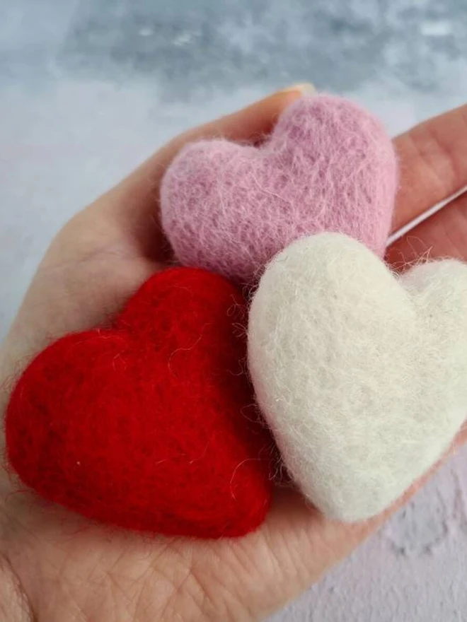 Pink, Red And Ivory Felt Valentine Heart Garland 