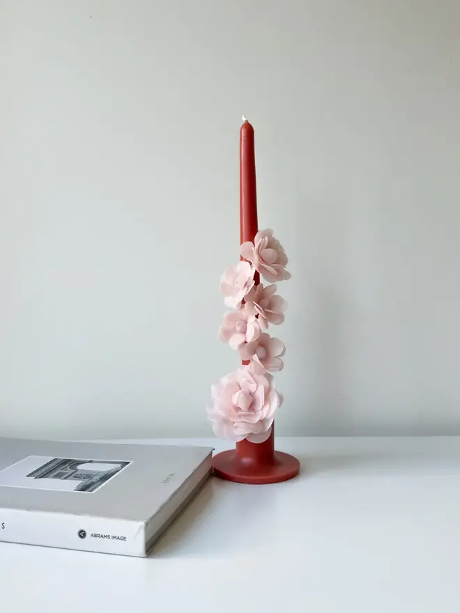 Handcrafted Floral Taper Candle