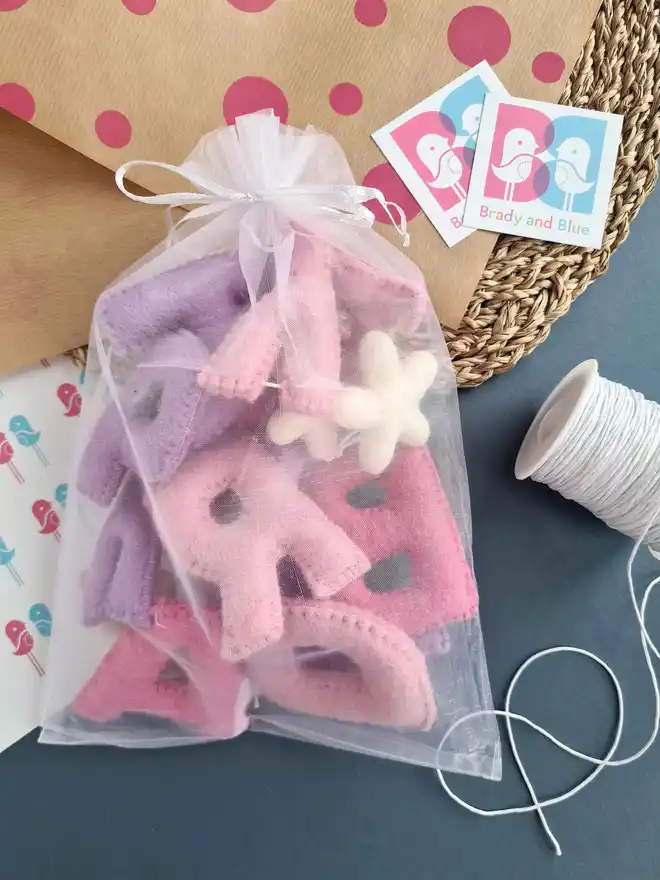 Pink Felt Happy Birthday Banner