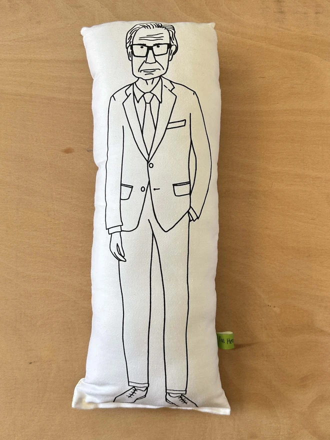Illustrated cushion featuring Bill Nighy