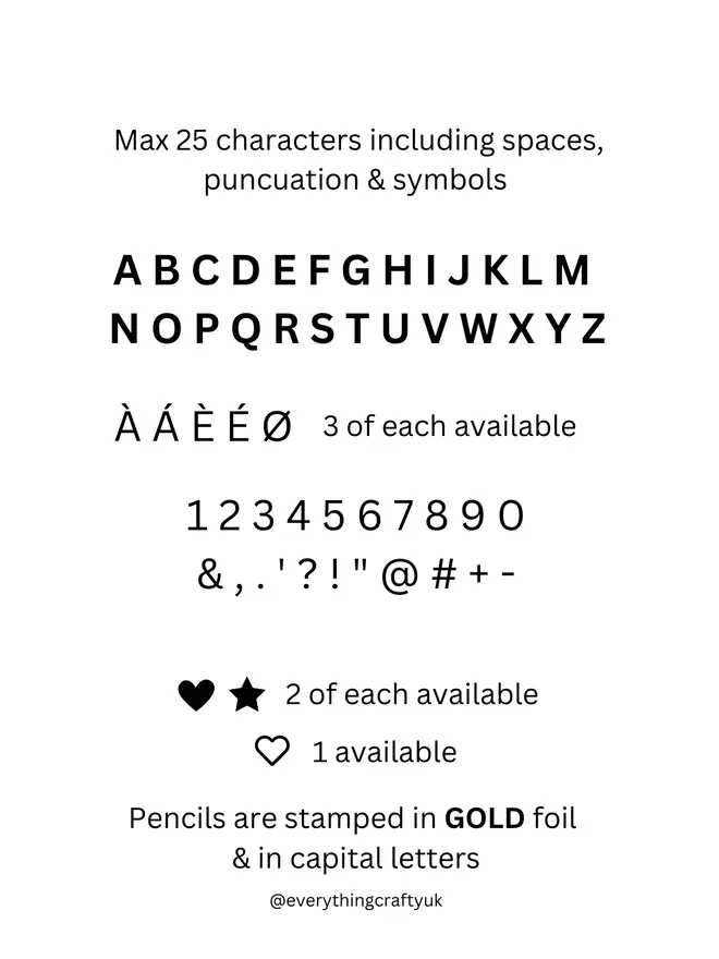 Pencil Specification