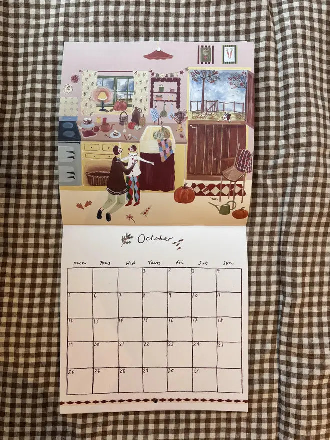 2026 calendar cottage kitchen harriet watson October