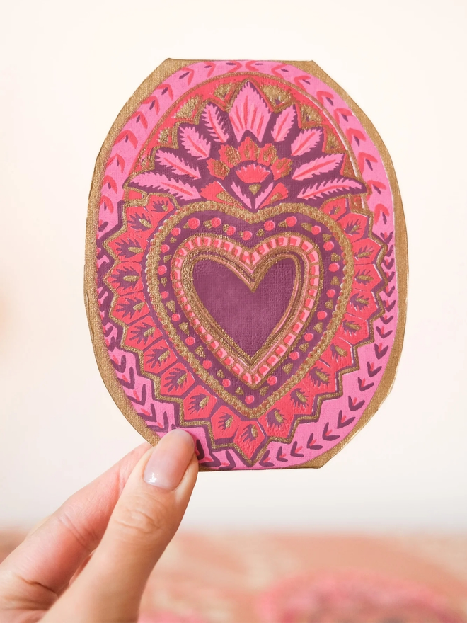 Heart of feathers greeting card