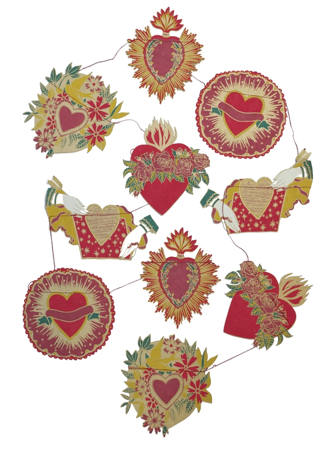 White cut-out shot: all 10 red and gold designs