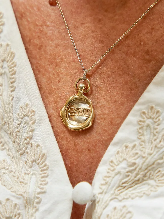 Gold Plate Grit Necklace